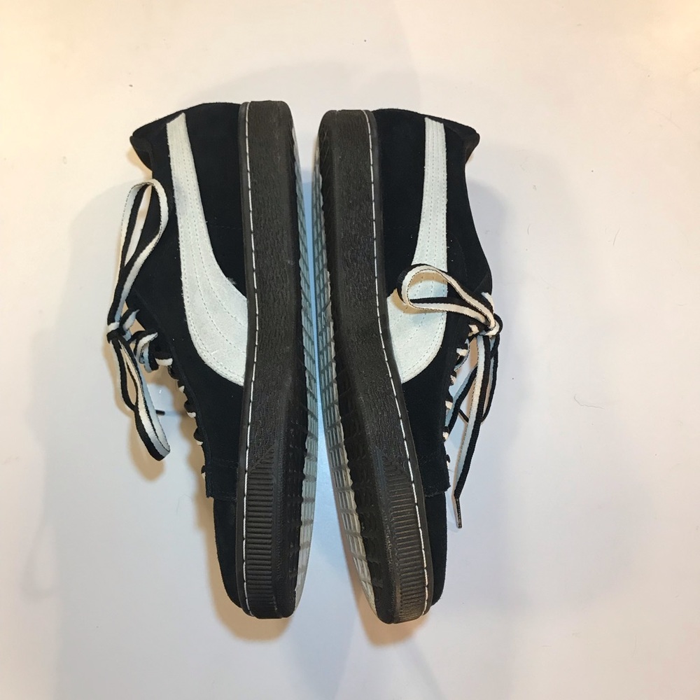Puma black suede shoes men sz 10